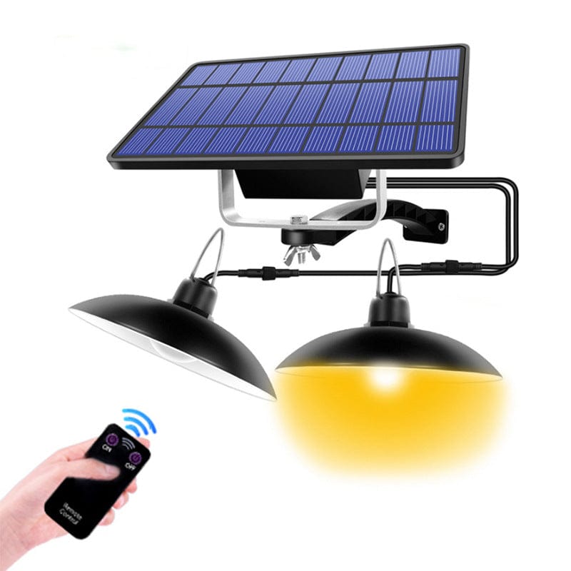 Illuminate your outdoor space with the IP65 Waterproof Double Head Solar Pendant Light. Its durable design can withstand any weather, while providing bright and efficient lighting. Plus, it's solar-powered and environmentally friendly. Bring a sustainable and stylish touch to your backyard
