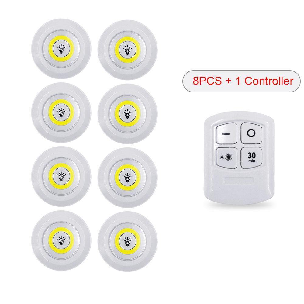 LED Under Cabinet Lights | Tap and Remote Control wireless puck lights | 3W COB LED 10 feet  150 Lumens Mounting with 3M tape Stick - mytooluse.com