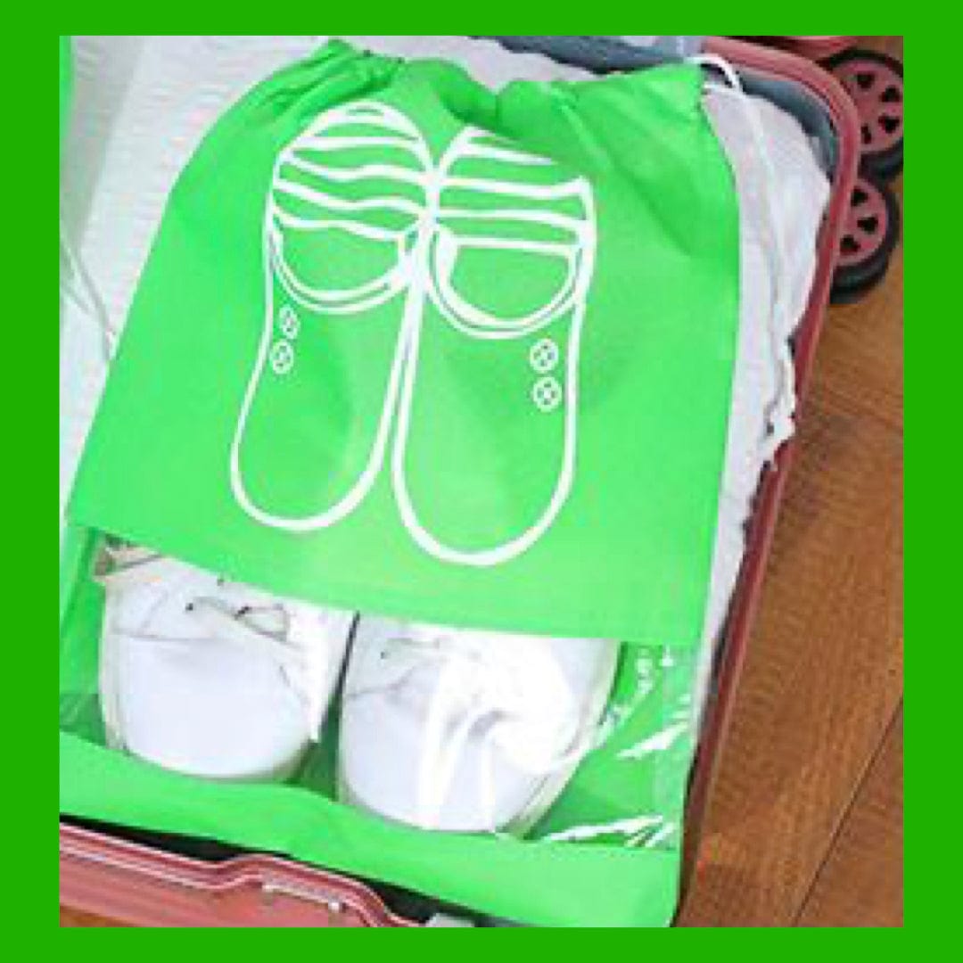 Never lose a shoe again with our Drawstring Shoe Storage Bag! Keep your shoes organized and easily accessible by hanging them in this convenient bag. Perfect for traveling or storing your shoes at home. No more mismatched pairs or cluttered closets. Time to step up your organization game!