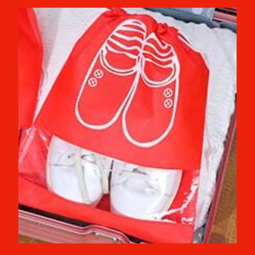 Never lose a shoe again with our Drawstring Shoe Storage Bag! Keep your shoes organized and easily accessible by hanging them in this convenient bag. Perfect for traveling or storing your shoes at home. No more mismatched pairs or cluttered closets. Time to step up your organization game!