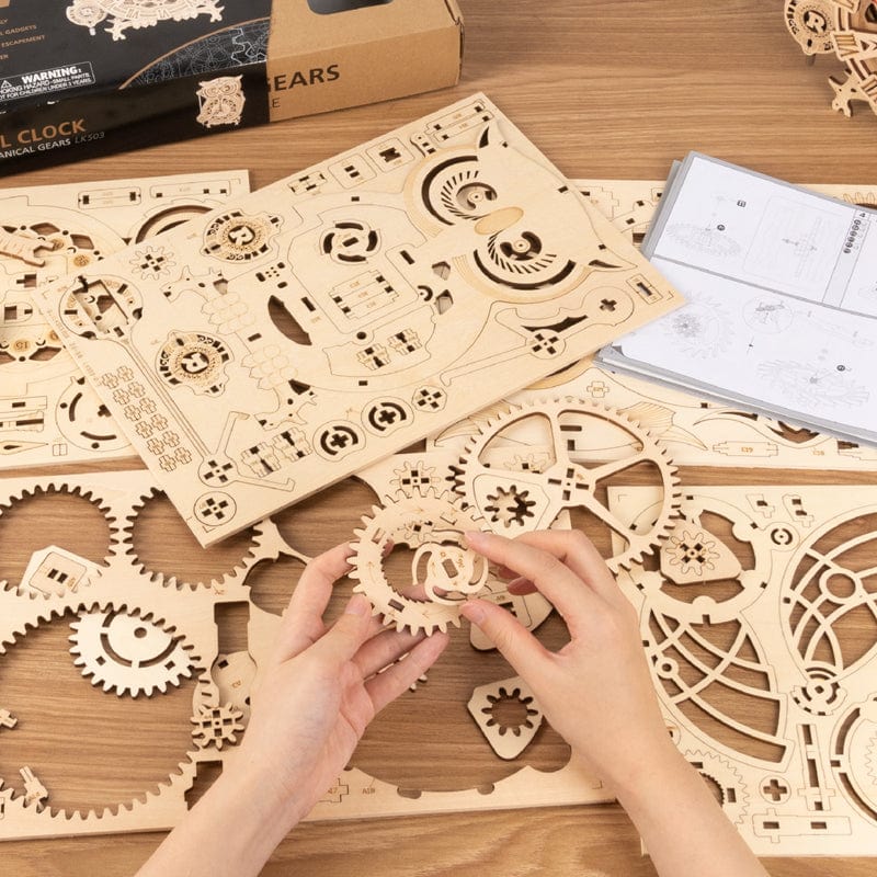 Robotime Rokr 3D Wooden Owl Clock Model - www.mytooluse.com