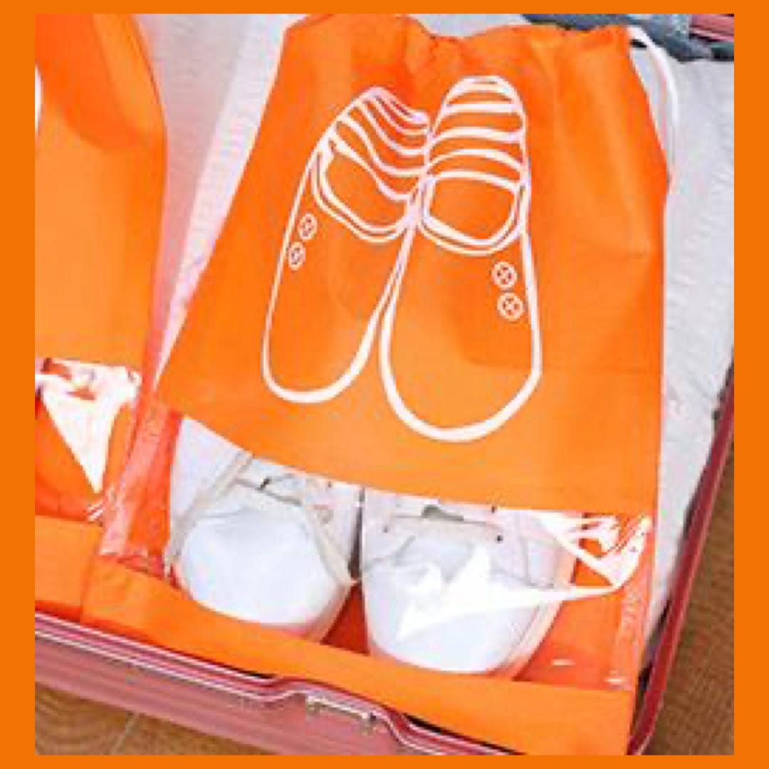 Never lose a shoe again with our Drawstring Shoe Storage Bag! Keep your shoes organized and easily accessible by hanging them in this convenient bag. Perfect for traveling or storing your shoes at home. No more mismatched pairs or cluttered closets. Time to step up your organization game!