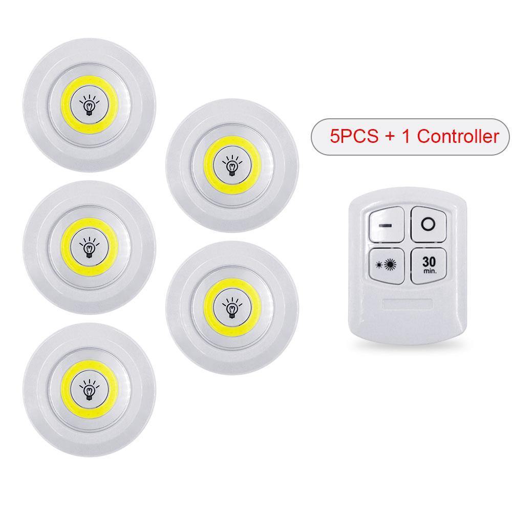 LED Under Cabinet Lights | Tap and Remote Control wireless puck lights | 3W COB LED 10 feet  150 Lumens Mounting with 3M tape Stick - mytooluse.com