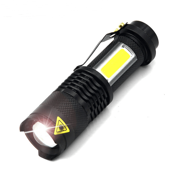  "Embrace the thrill of the dark with this compact Mini LED Aluminium Flashlight. Its powerful LED light will guide you through any adventure, while its durable aluminium body ensures it can handle any challenge. Shine bright and take on the night!"