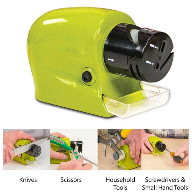  Become a kitchen pro with the Electric Kitchen Sharpener! Experience sharp and precise cuts every time with our easy-to-use tool. Say goodbye to dull edges and hello to effortless slicing and dicing. Sharpen knives, scissors, and more with just one gadget. Get sharp in the kitchen today!